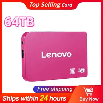 Lenovo 64TB Portable SSD 16/32TB Velké Úložiště Externí Pevný Disk Type-C Kompatibilní Pro PC Desktop Externí SSD Solid State Disk
