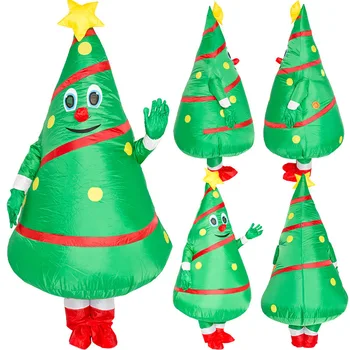 Vánoční Legrační Karikatura Panenka Kostým Santa Claus Panenky Rekvizity Nafukovací Vánoční Strom, Oblečení Pro Dospělé