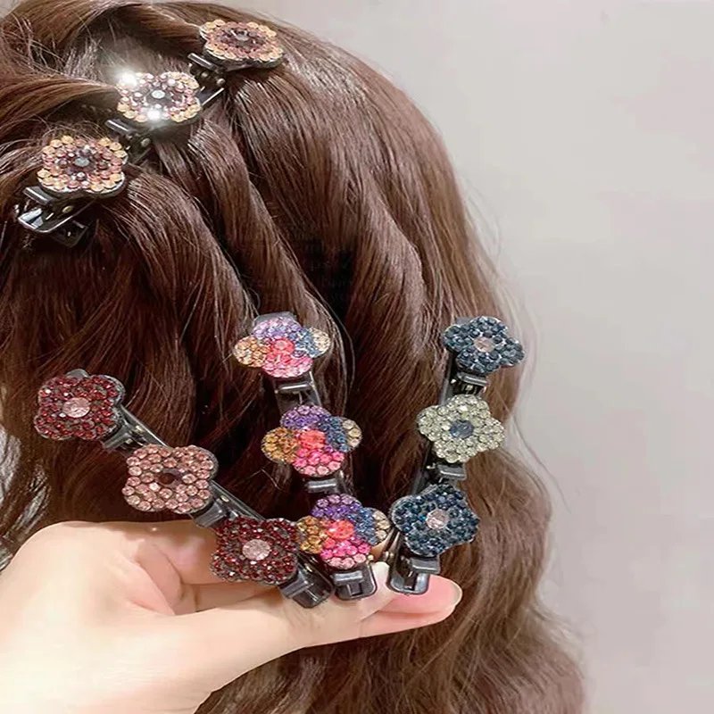 4ks Fashion Pearl Drahokamu Vlasy Klip Bangs Barevné Čelenka Hairband pro Ženy, Dívky Vlasové Doplňky, Dárky - 1