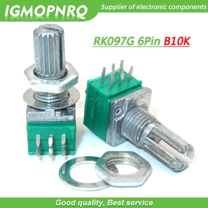 5KUSŮ RK097G 10K spojovém B10K s vypínačem audio 6pin hřídele 15mm zesilovač těsnění potenciometr IGMOPNRQ - 2