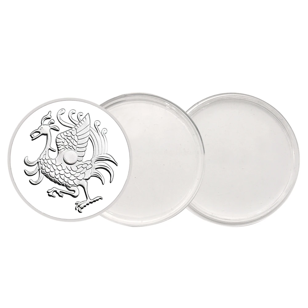 8ks Číny Čtyři Velké Divine Beasts Medaile Zlaté a Stříbrné Mince, Suvenýr, Sběratelství, Dekorace - 3
