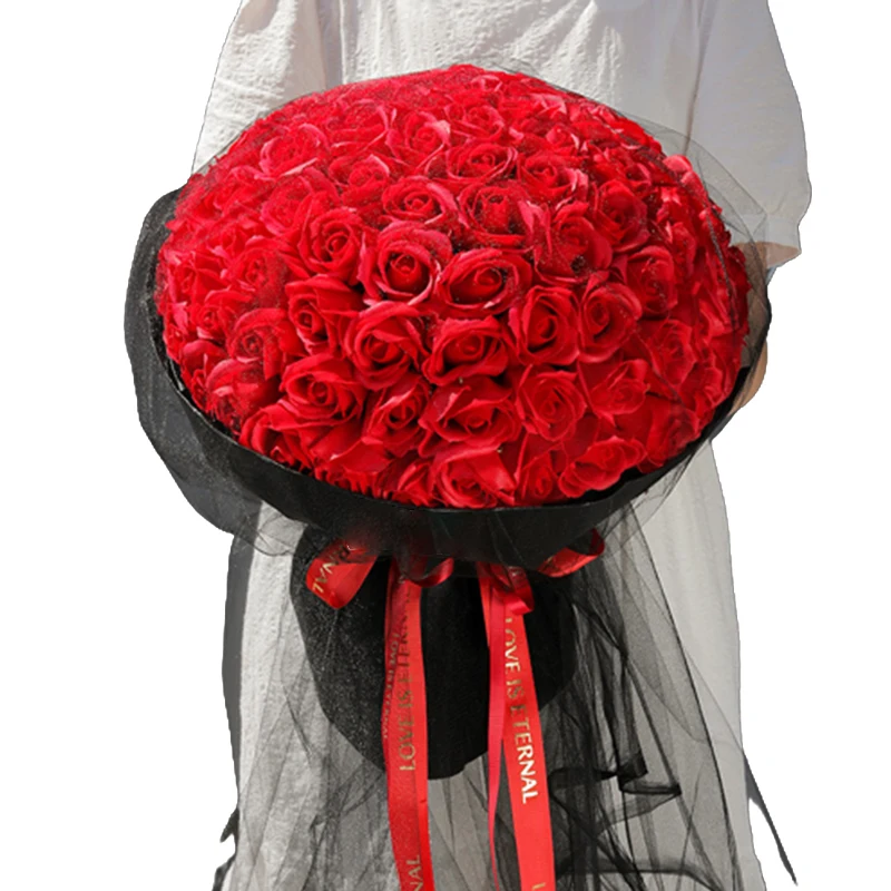 99 růže kytice simulace mýdlo květiny pro přítelkyni na Valentýna dárek námluvy návrh manželství výročí přiznání - 5