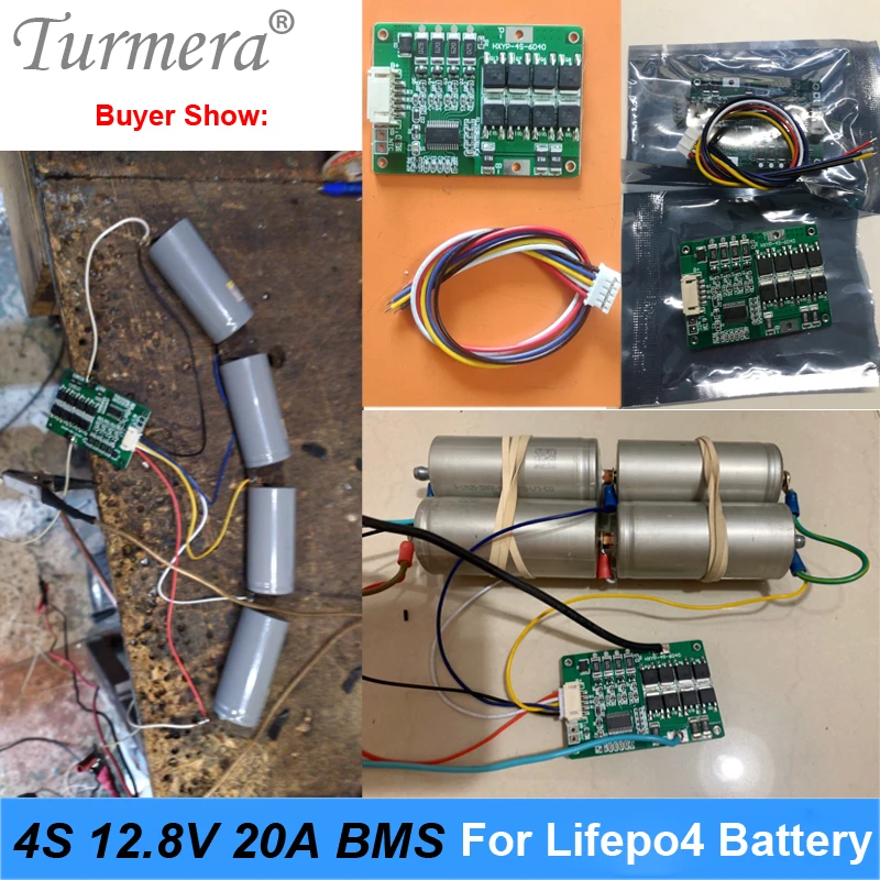Lifepo4 Baterie 4S 20A 12.8 V, 14,4 V 32650 32700 Vyvážené BMS pro Elektrické Lodi Nepřetržité Napájení 12V Auto Baterie Turmer - 2