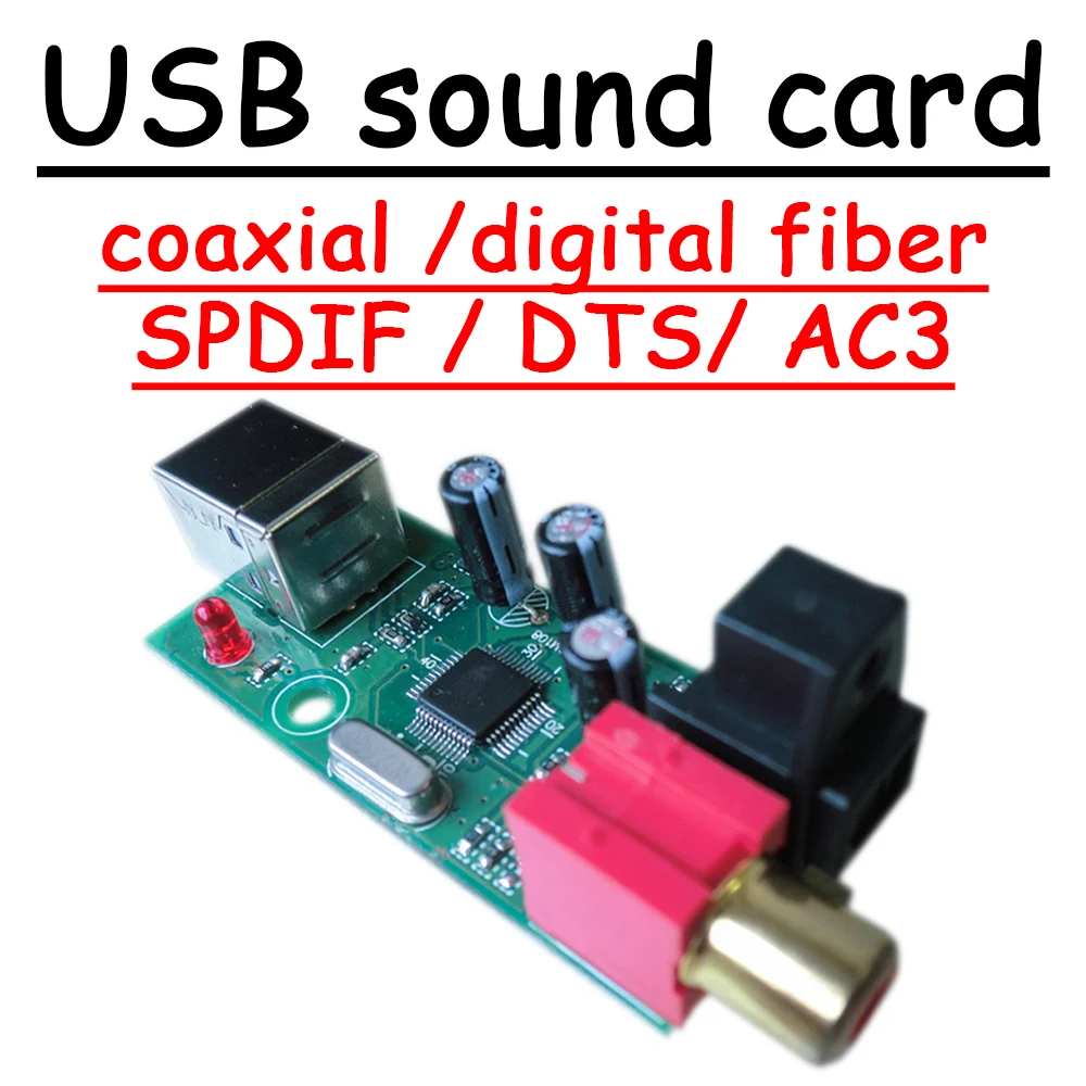 USB zvuková karta USB / koaxiální /digitální vlákno / SPDIF / DTS/ AC3 konverze palubě podpora WAV APE FLAC MP3 audio PRO systém Windows 7, - 0