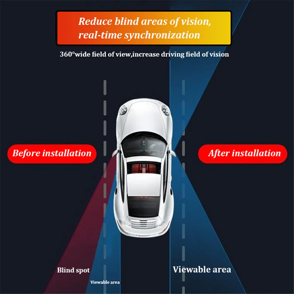 Univerzální Auto Auto Rotací 360° Nastavitelný Široký Úhel Konvexní Zpětné Blind Spot Zrcadlo pro Parkování Couvání Bezpečné Jízdy - 5