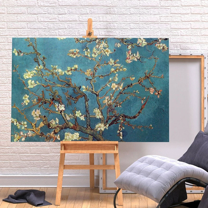 Vintage Van Gogh Almond Blossoms Wall Art HD obraz Plátno, Obrazy A Tisk Pro Obývací Pokoj Domácí Výzdoba Bezrámové Fanoušci Dárky - 1