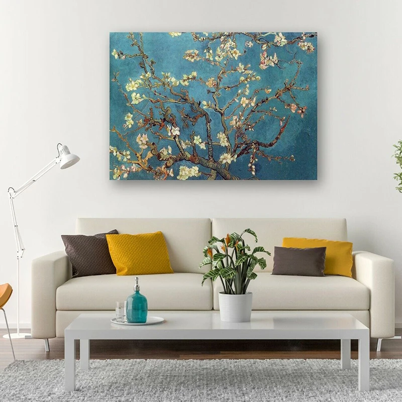 Vintage Van Gogh Almond Blossoms Wall Art HD obraz Plátno, Obrazy A Tisk Pro Obývací Pokoj Domácí Výzdoba Bezrámové Fanoušci Dárky - 2